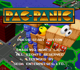 Pac-Panic title screen for Sega Mega Drive
